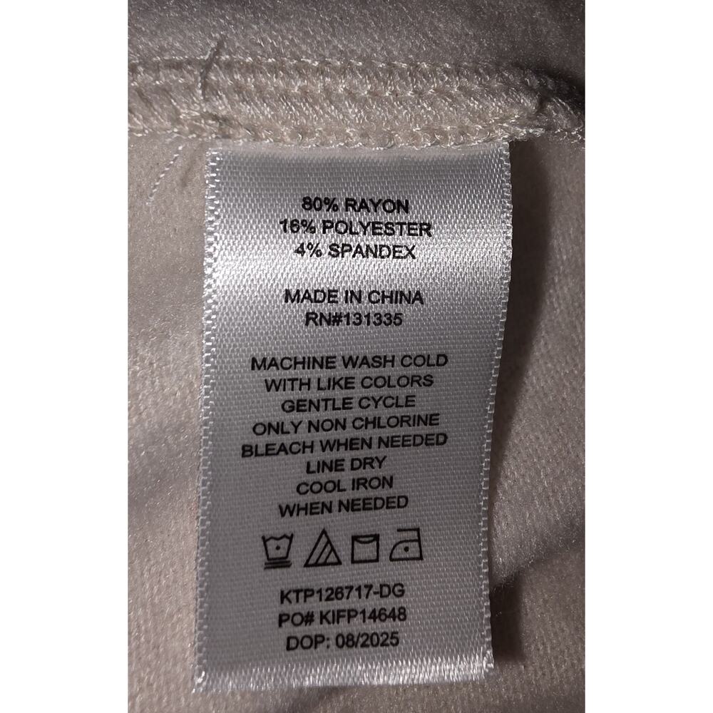 NWT XL Women's Long Sleeve "Fuzzy" Henley Oatmeal by Lola Grace MSRP $39 - Picture 5 of 6